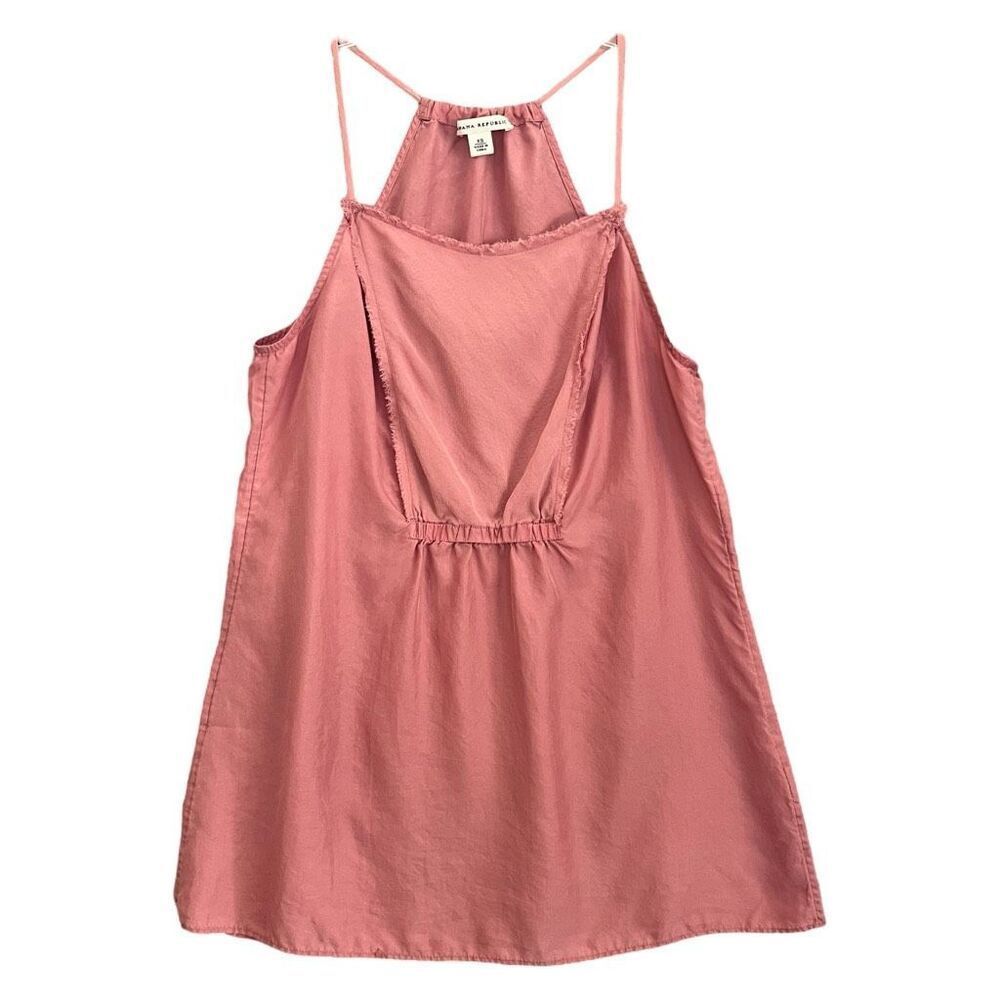 Banana Republic Coquette Silk Tank Top Size XS Frayed Pink Delicate Feminine Y2K